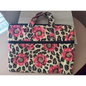 Handmade Cotton Tote Bag with Floral Leopard Print